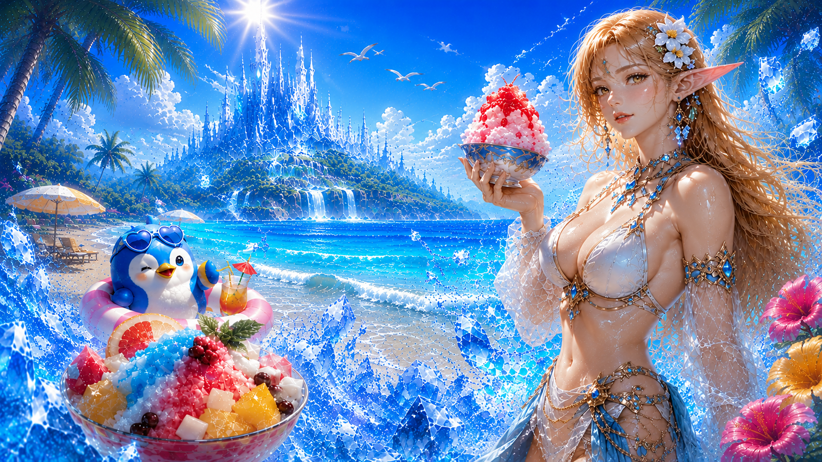 大天堂夏日冰菓祭海灘冰晶主視覺