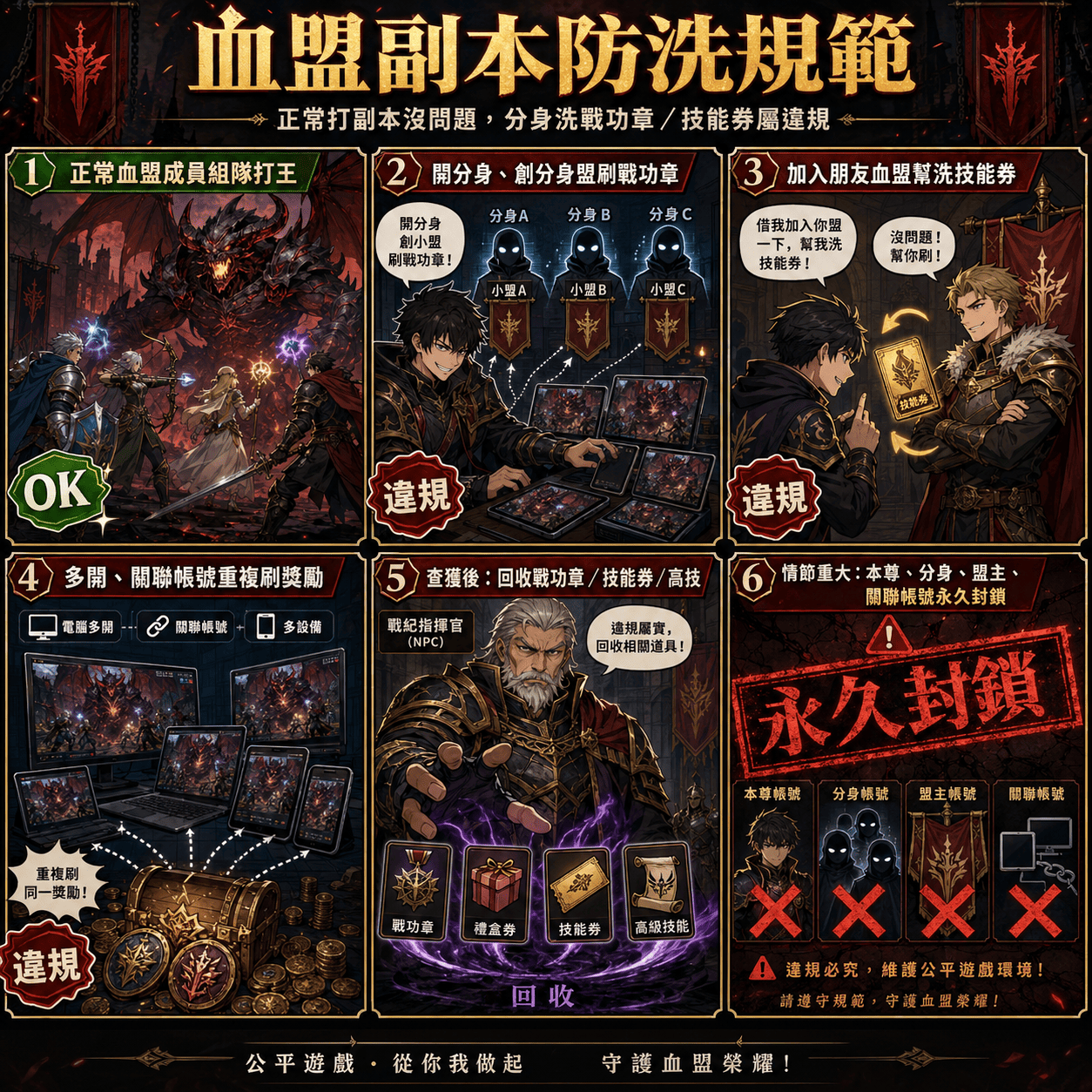 血盟副本防洗規範六格漫畫